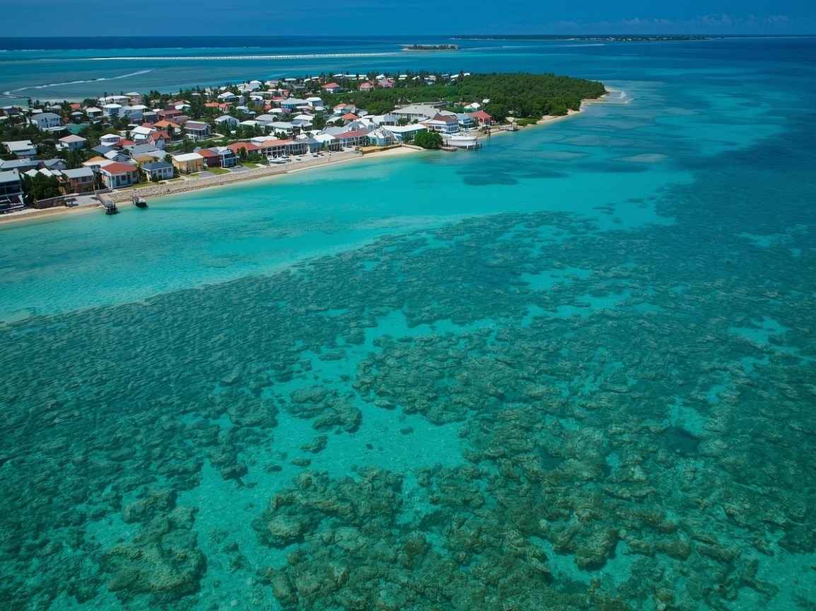 Aerial drone view of Cockburn Town