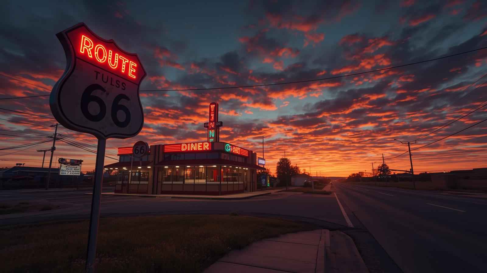 Classic Route 66 in Tulsa