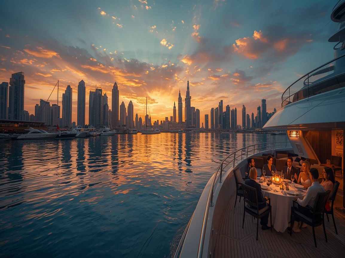 Sunset yacht cruise at Dubai Marina